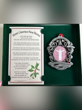 🎄Merry Christmas From Heaven Memorial Ornament - Green Box